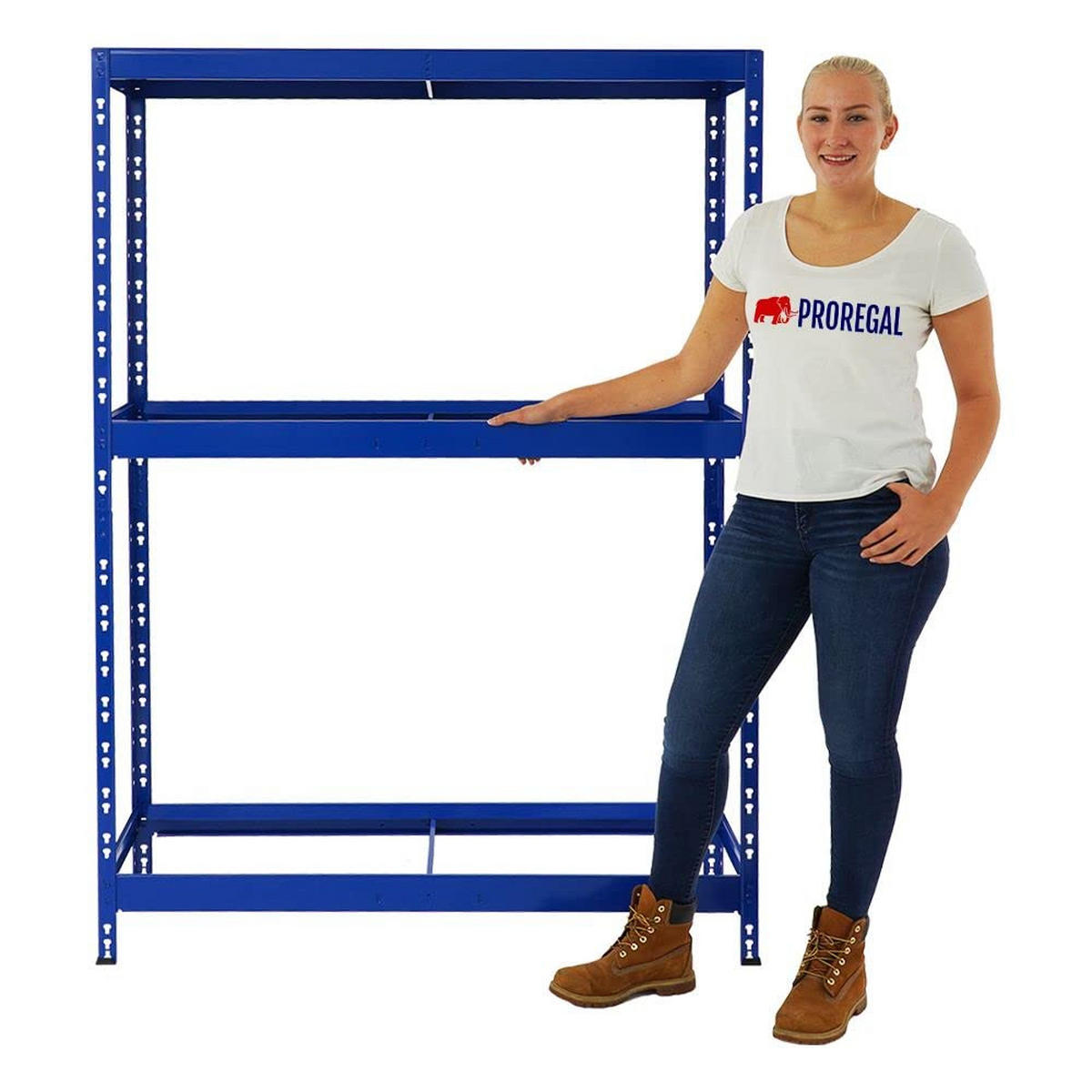 REIFENREGAL Tiger 2er-Set mit 2x 180x130x50 cm bis zu 24 Reifen mit Fachboden Blau - Blau, Metall (260/180/50cm) - PROREGAL