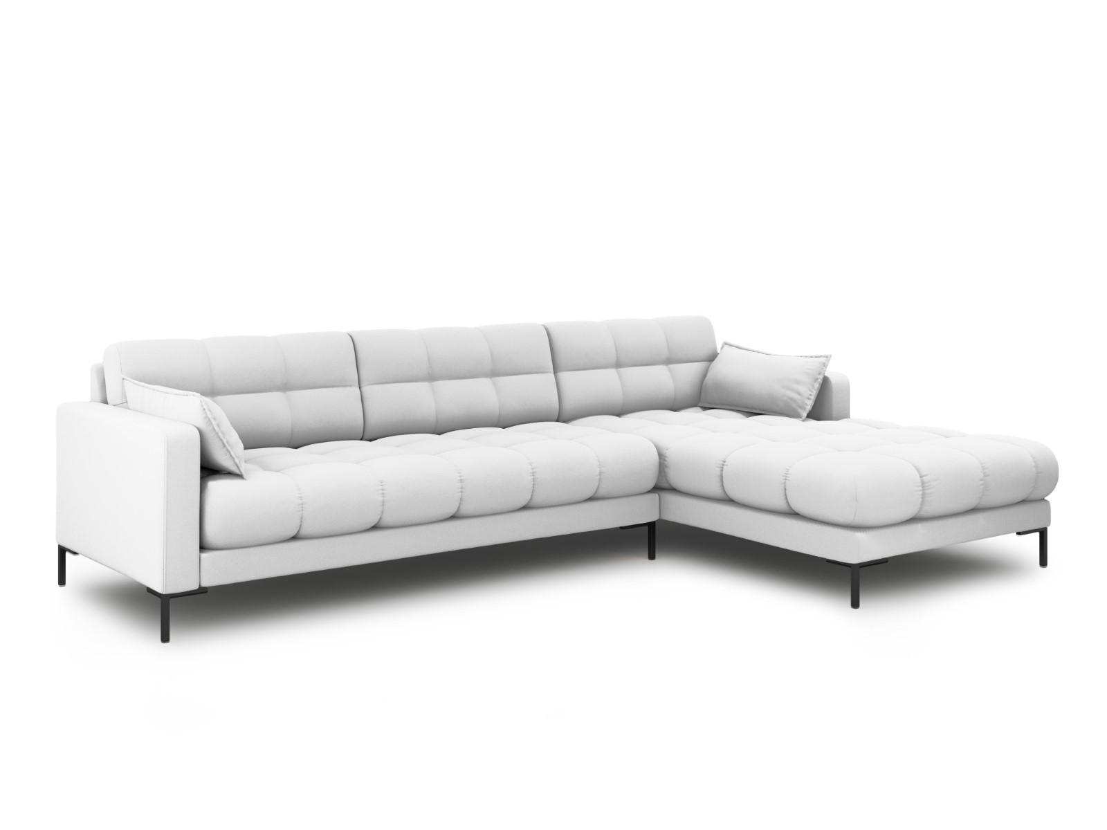 ECKSOFA rechts Mamaia aus strukturiertem Stoff hellgrau 5 Sitzplätze - Hellgrau, Textil (185/293cm) - Micadoni