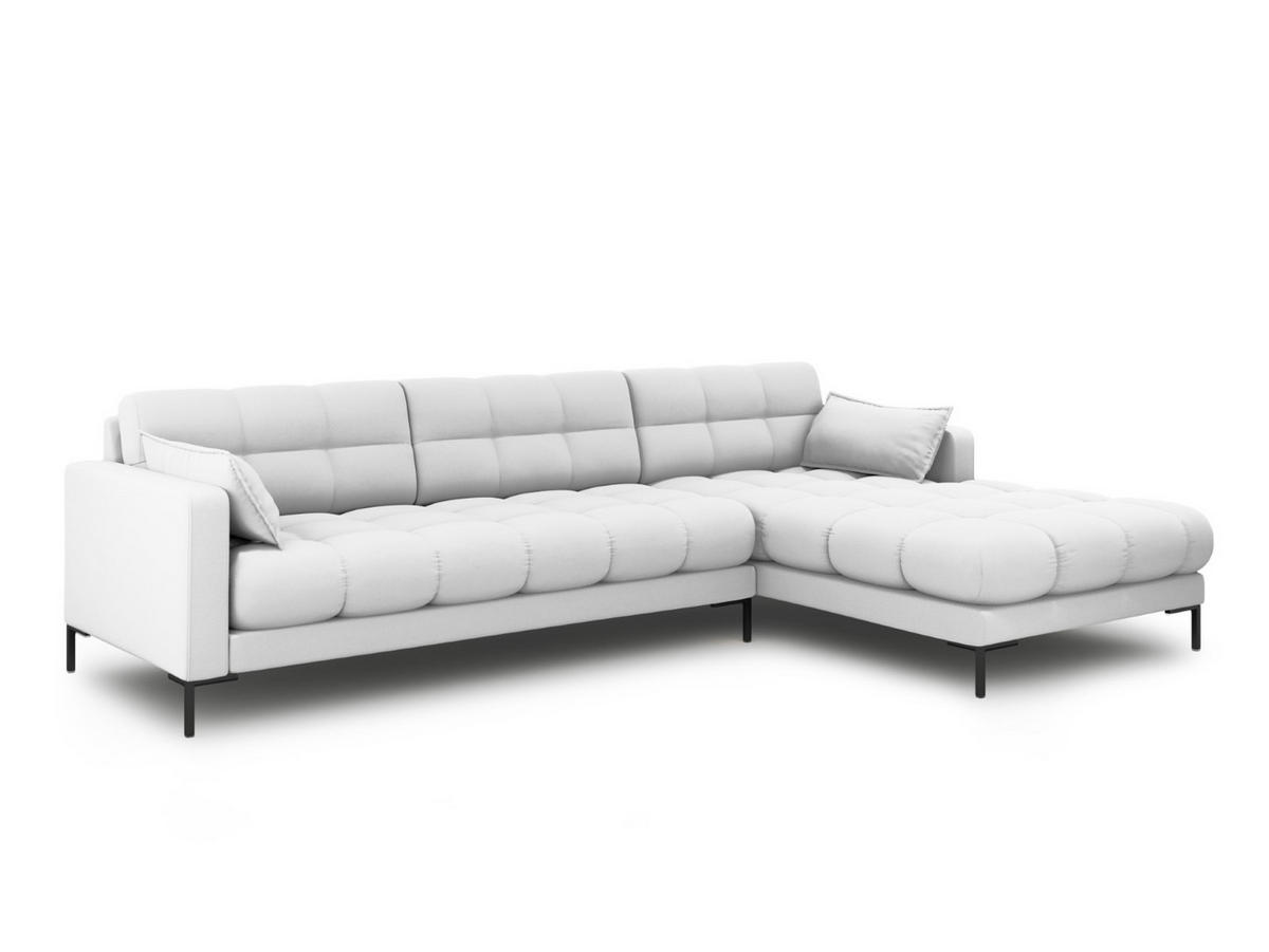 ECKSOFA rechts Mamaia aus strukturiertem Stoff hellgrau 5 Sitzplätze - Hellgrau, Textil (185/293cm) - Micadoni