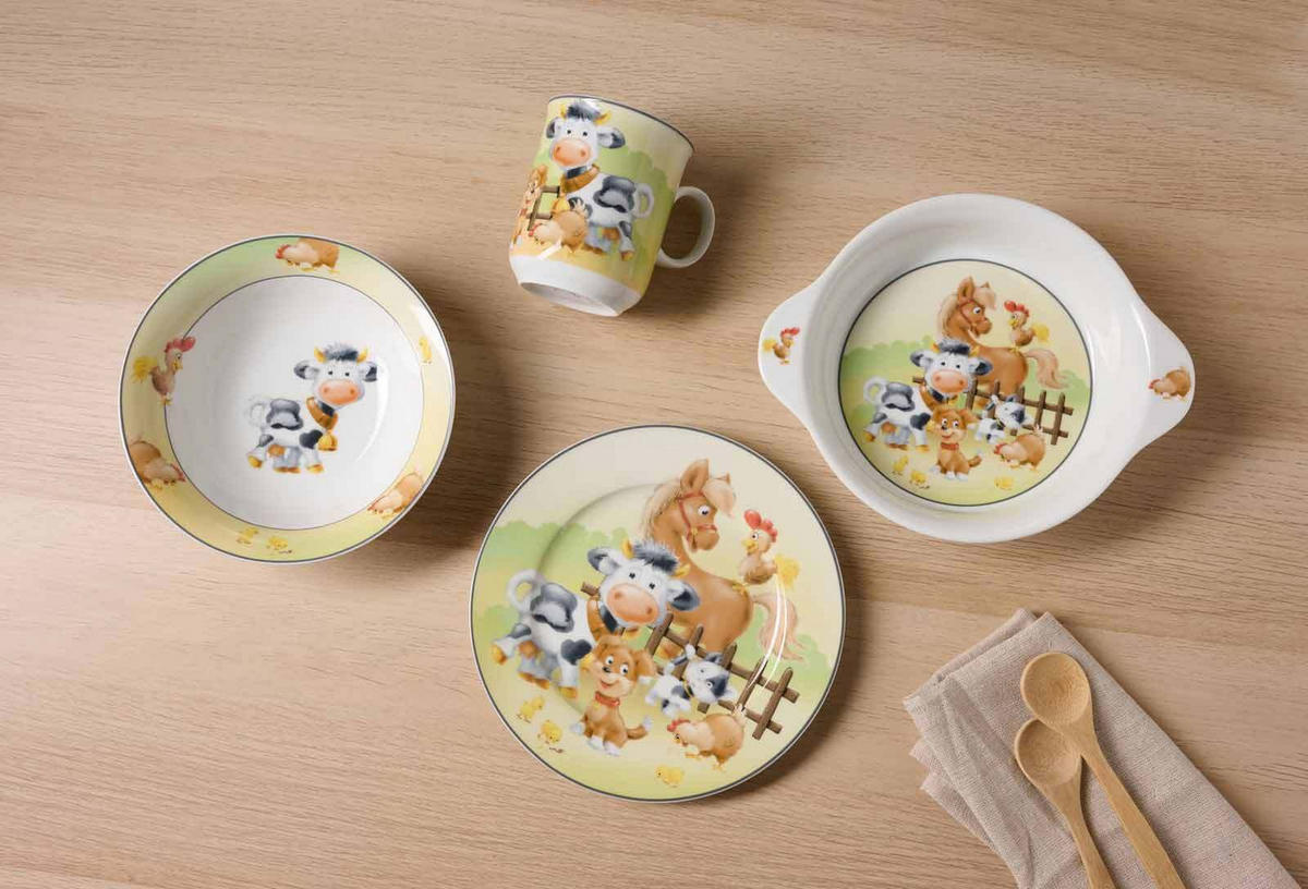 KINDERGESCHIRR Hoftiere bunt - Multicolor, Keramik (1/1/1cm) - Ritzenhoff Breker