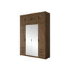 KLEIDERSCHRANK Elena 4D6S + Schrankaufsatz - Eichefarben/Schwarz, Holzwerkstoff/Kunststoff (177/246/53cm) - MIRJAN24