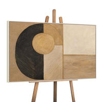GEMÄLDE Form und Textur Schattenfugenrahmen Beige 140x100 cm - Beige, Holz (140/100cm) - YS-art gallery