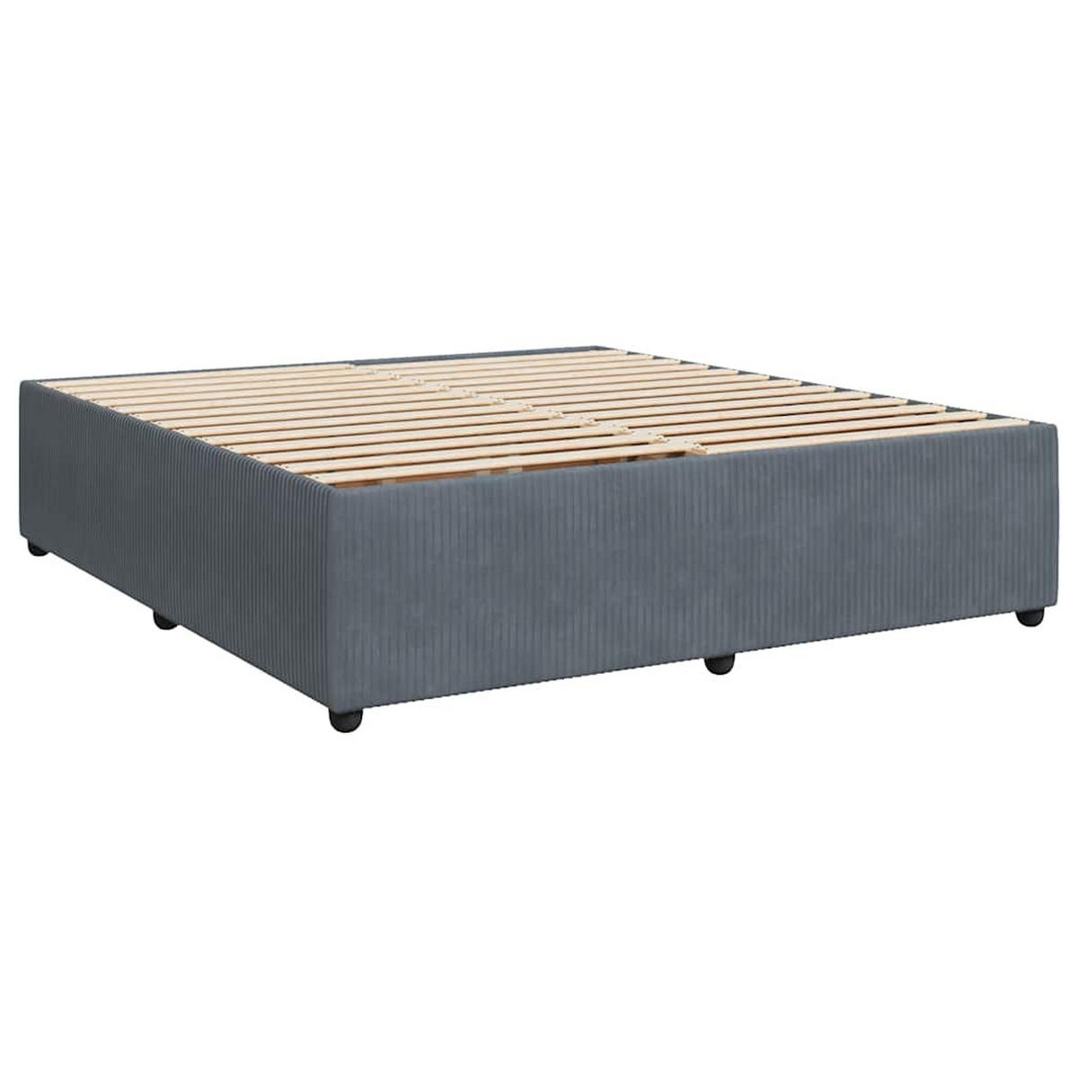 BOXSPRINGBETT MIT MATRATZE DUNKELGRAU 200X200 CM SAMT - Dunkelgrau, Holz/Textil - vidaXL