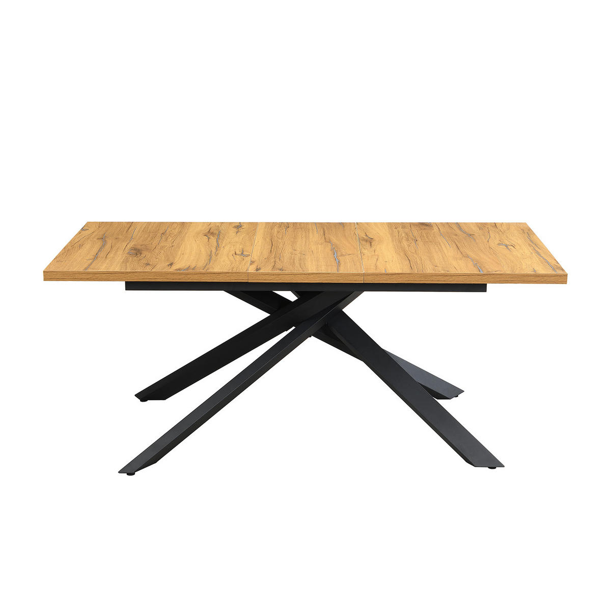 AUSZIEHTISCH MALTEX 140-220/90/76 cm - Schwarz/Braun, Metall (90/140/76cm) - DUBI Möbel