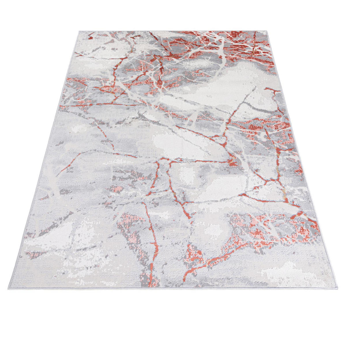 KOBEREC grafitový sivý abstraktný - 300 x 400 cm - tmavočervená, textil (300/400cm) - Mazovia