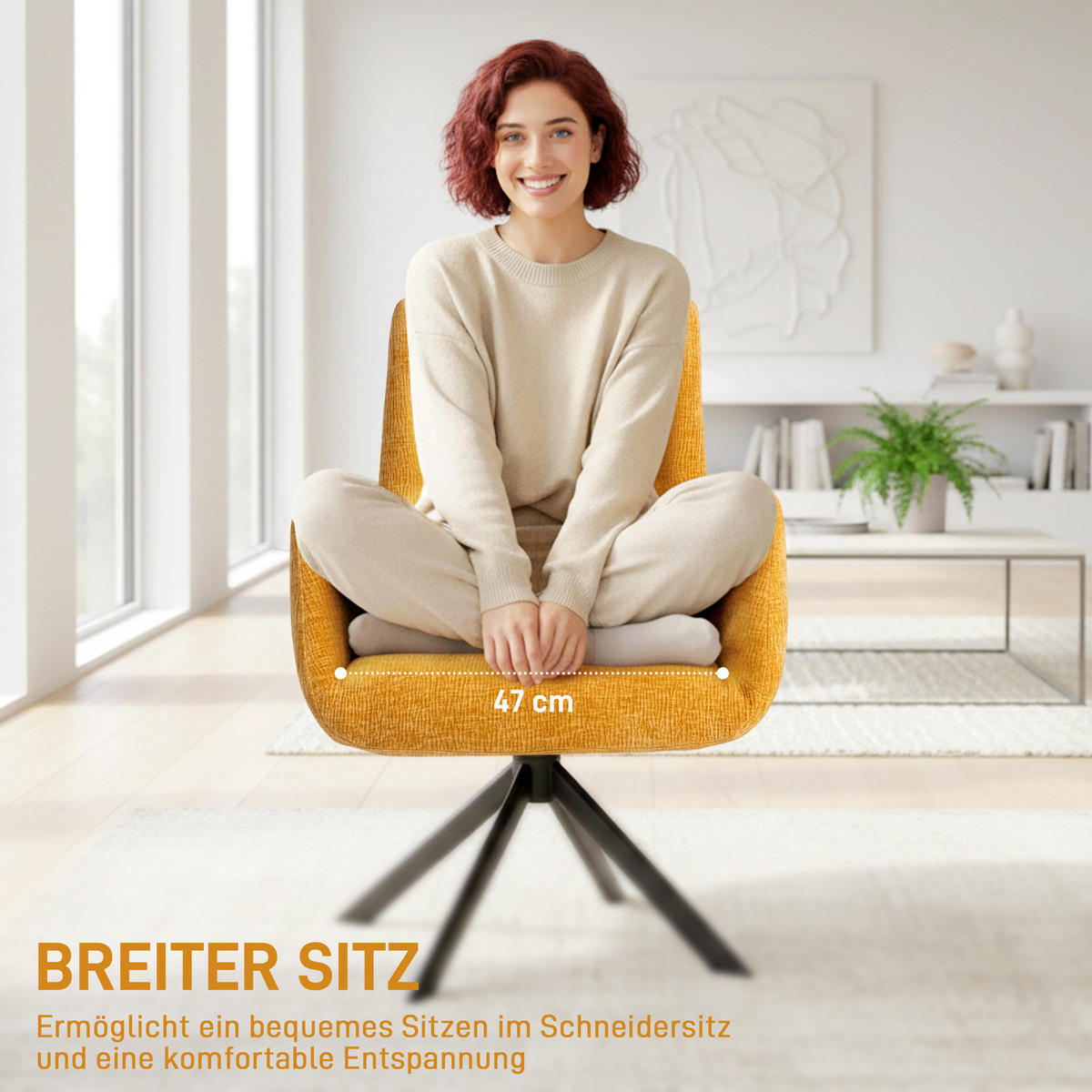 SESSEL Polyester Mehrschichtplatte Gelb - Gelb/Schwarz, Textil/Metall (61/88/60cm) - HOMCOM