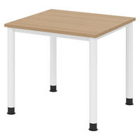 SCHREIBTISCH Serie-H 80/80/74 cm in Eichefarben/Weiß - Eichefarben/Weiß, Holzwerkstoff (80/80/74cm) - bümö