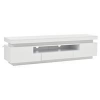 TV-SCHRANK 175/38/45 cm Weiß Hochglanz mit LED, 1 Schublade und 2 Türen - Weiß, Holzwerkstoff (175/45/38cm) - Oxeza
