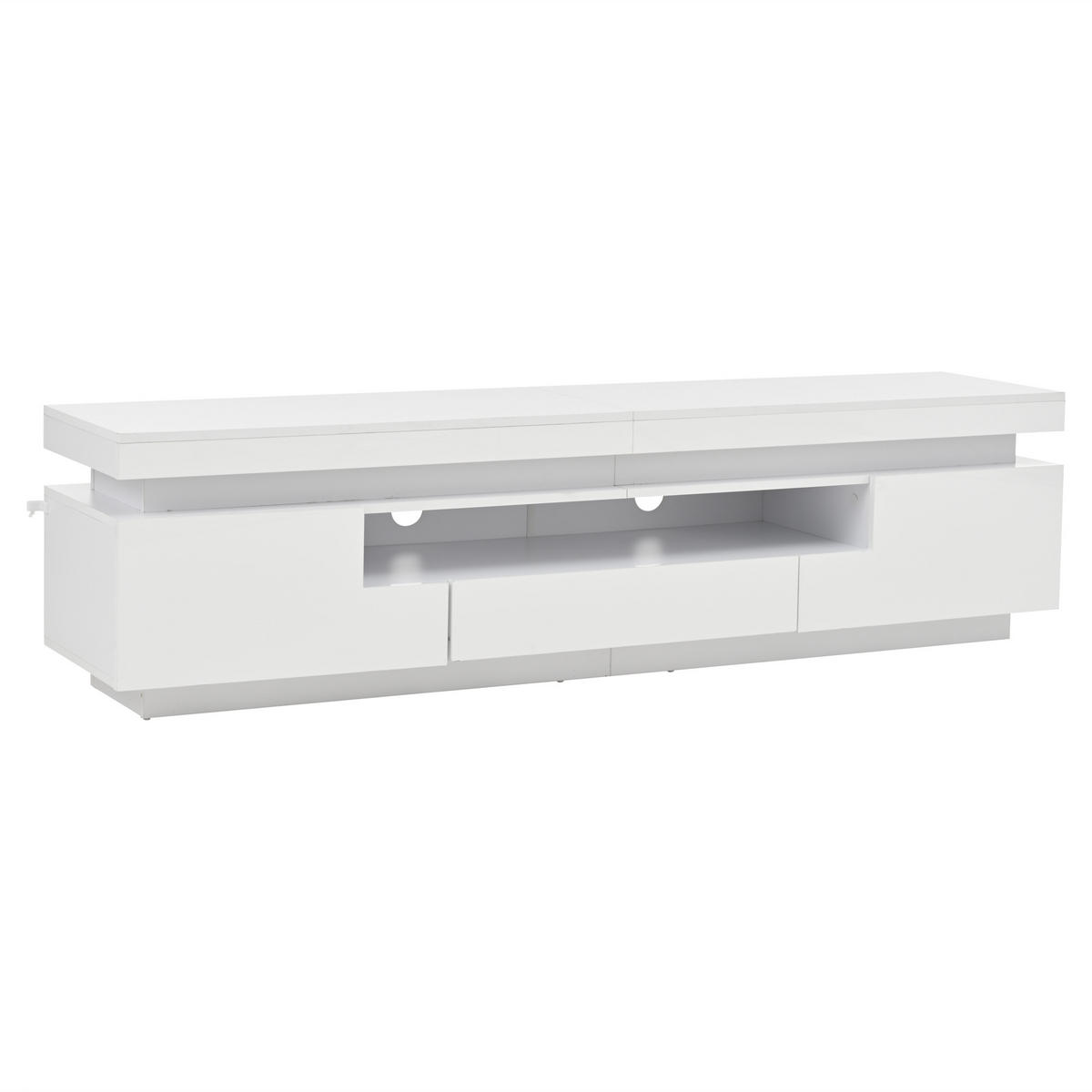 LOWBOARD Lugano Weiß 175/38/45 cm - Weiß, Holzwerkstoff (175/45/38cm) - PANGIVO