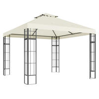 GARTEN-PAVILLON mit Doppeldach, ca. 3x3 m, Sonnenschutz - Weiß, Metall (298/279/162cm) - Outsunny
