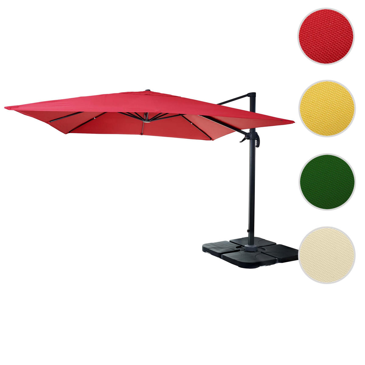 AMPELSCHIRM I Rot 300/300 cm - Rot, Textil (360/300cm) - MCW