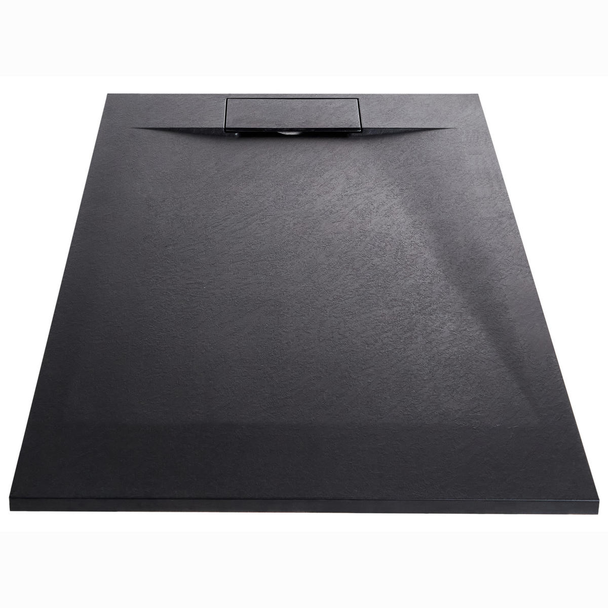 SPRCHOVÁ VANIČKA 80/120/3 cm Černá Azzurro - černá, plast (120/3/80cm) - Beliani