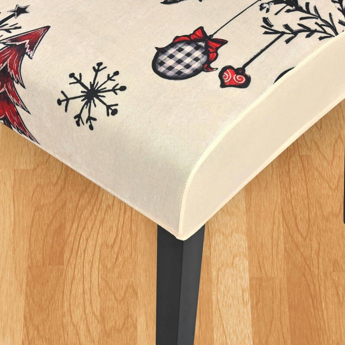 STUHLHUSSEN 6er Set Weihnachts-Design Weiß - Multicolor, Textil (40/42cm)