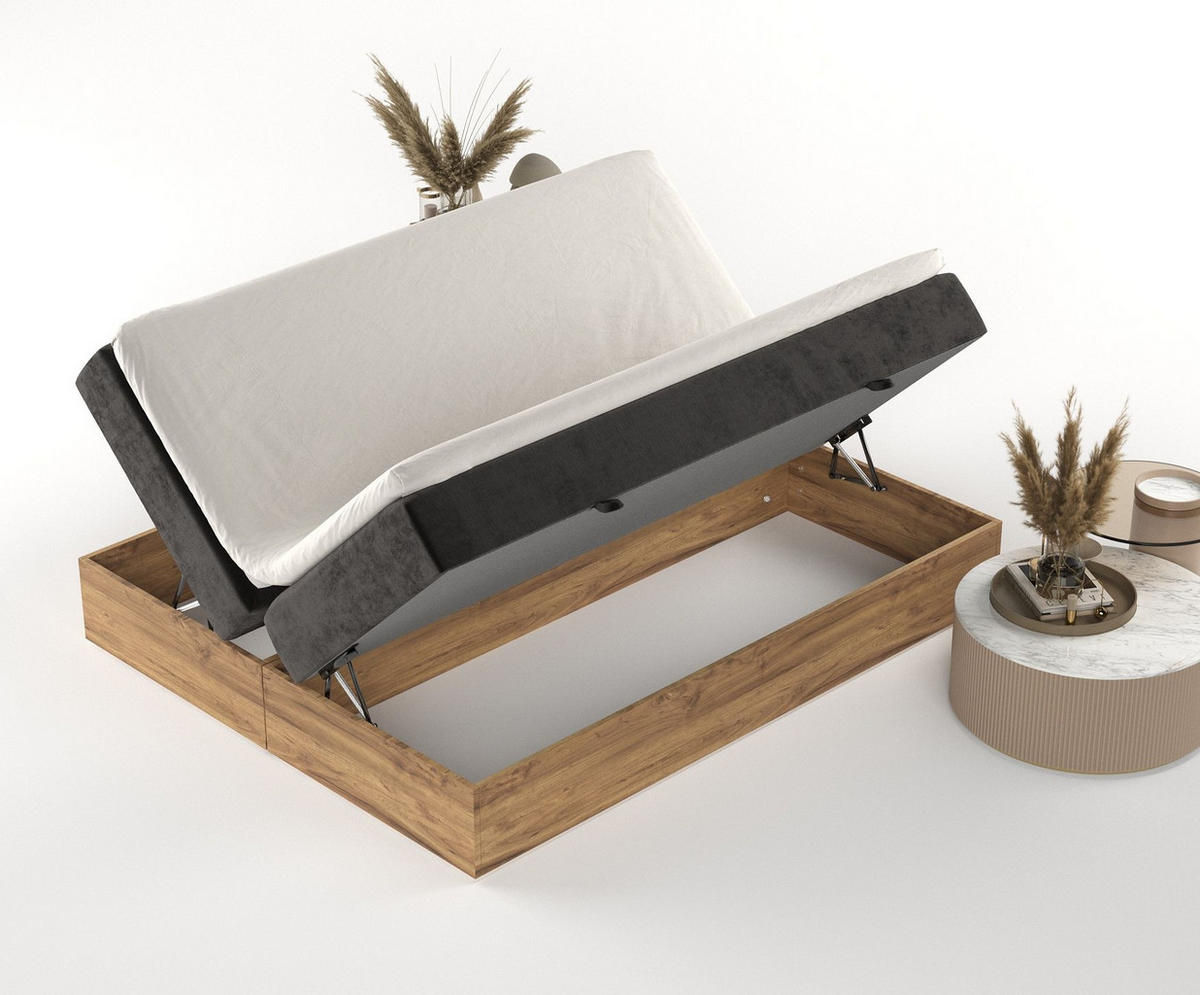 BOXBETT Faro Schwarz 160/200 cm - Schwarz, Holz/Holzwerkstoff (160/200cm) - Maison de Reve