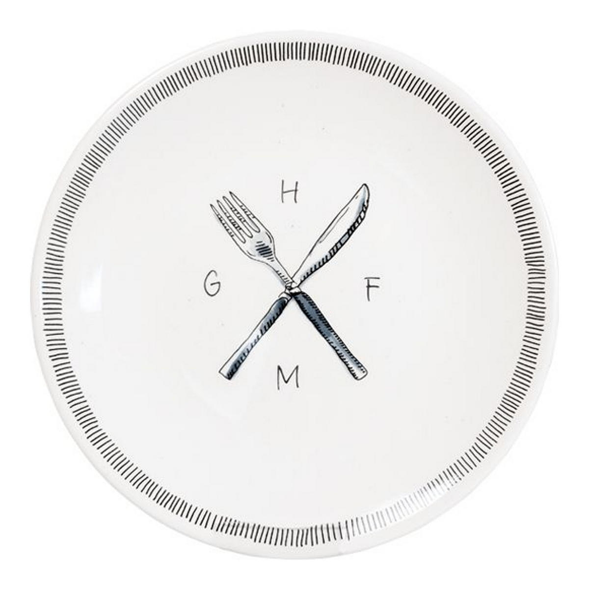 FRÜHSTÜCKSTELLER Gabel & Messer in Schwarz - 22cm - Schwarz, Keramik (21.8/21.8/2.5cm) - Blond Amsterdam