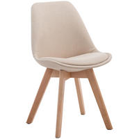 STUHL Stoff creme - Eukalyptusholzfarben/Creme, Holz/Textil (48/84/55cm) - CLP