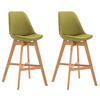 BARHOCKER Canada, 2er Set, Gestell natura, Stoff Grün - Naturfarben/Grün, Holz/Textil (48/100/56cm) - TPFLiving