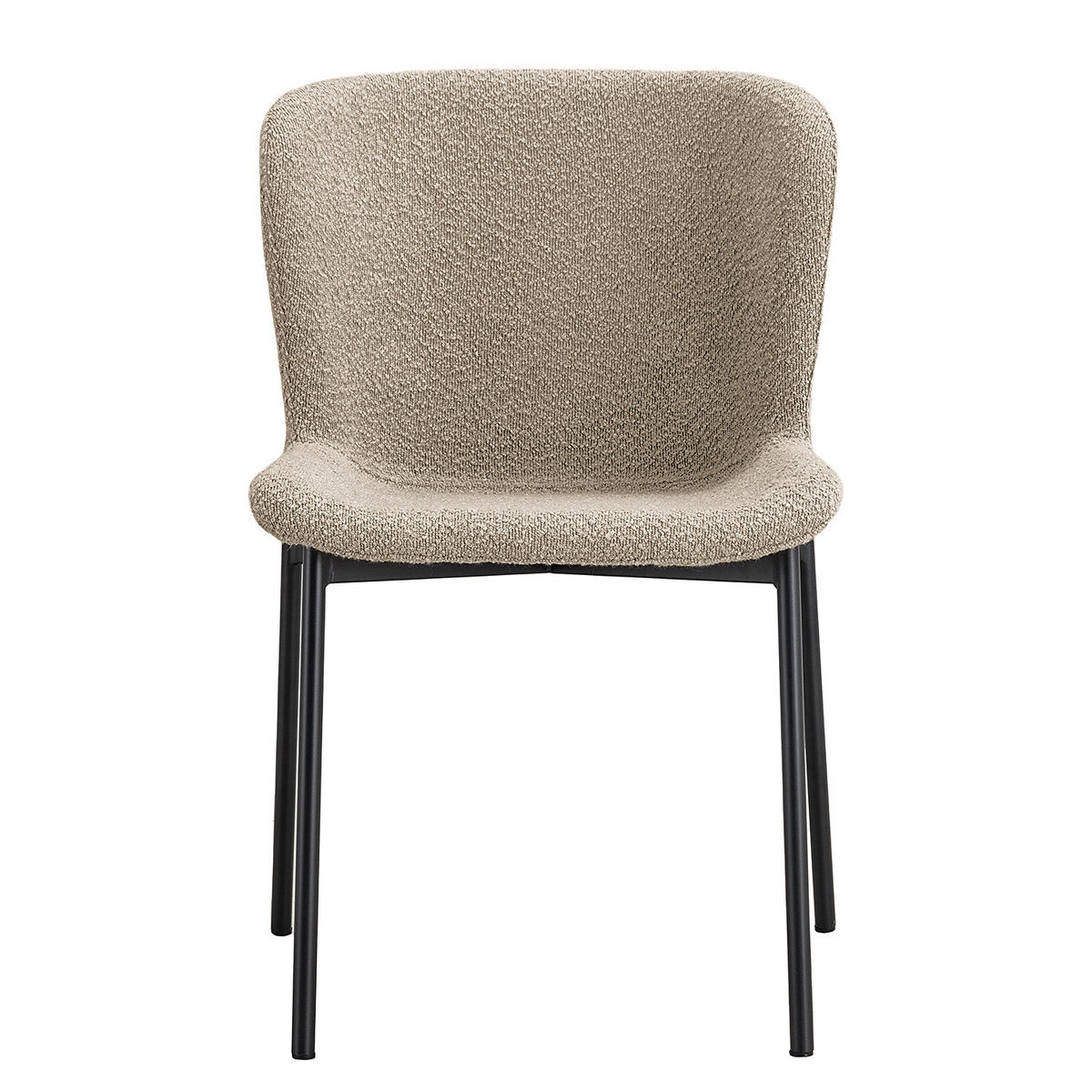 POLSTERSTUHL - 2er-Set - Sandfarben/Schwarz, Textil (52/79/49cm) - home24