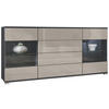 SIDEBOARD Bari Sandgrau Hochglanz - Sandfarben, Holzwerkstoff (166.5/75.5/35cm) - Vladon