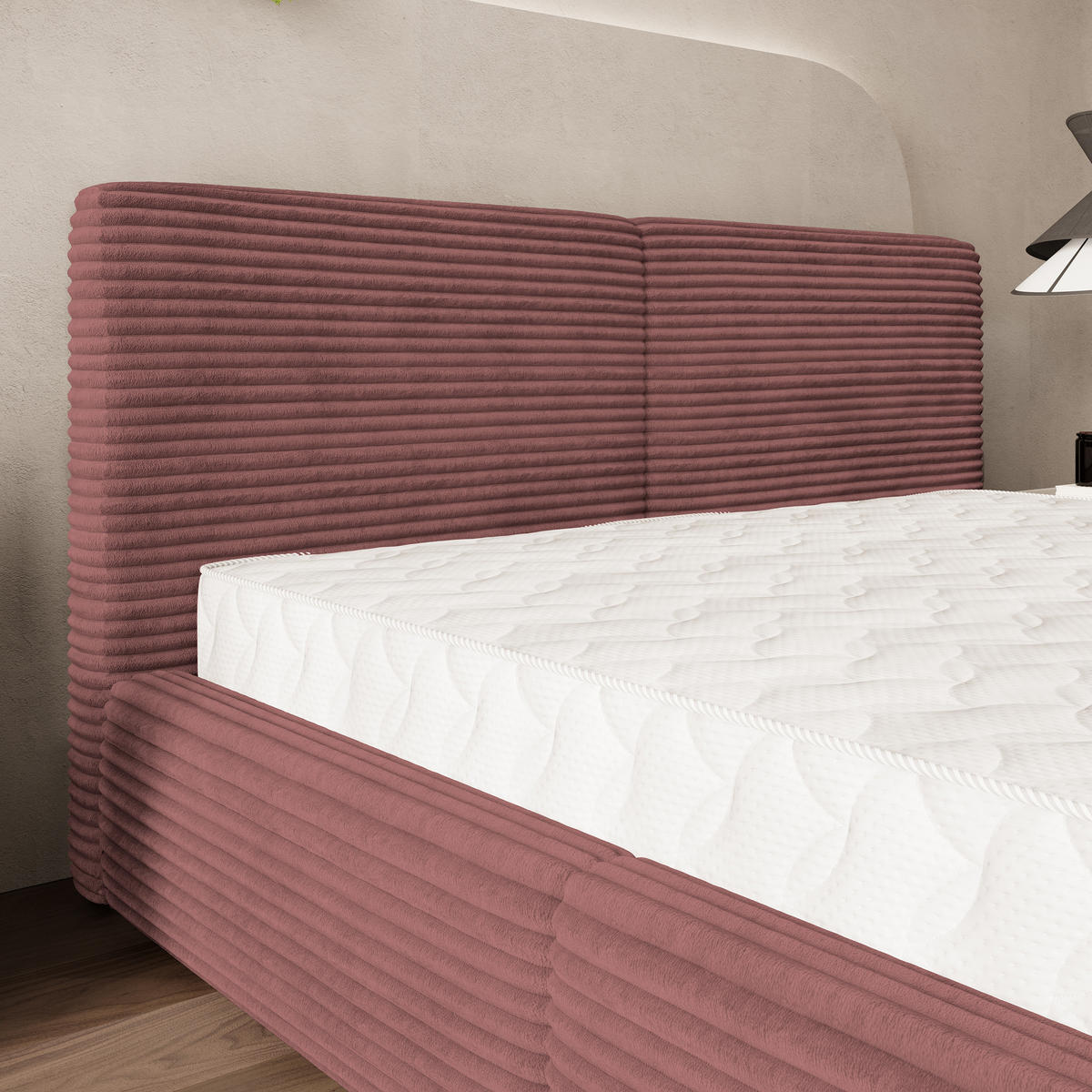 POLSTERBETT FELURO 160x200 cm mit Bettkästen - Rosa - Rosa, Holz (160/200cm) - MASSENO