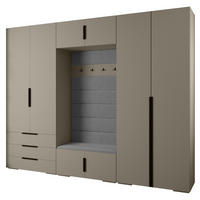 GARDEROBEN-SET 236,7/300/47 - Kaschmir/Schwarz, Holz/Metall (300/236.7/47cm) - Abiks Möbel
