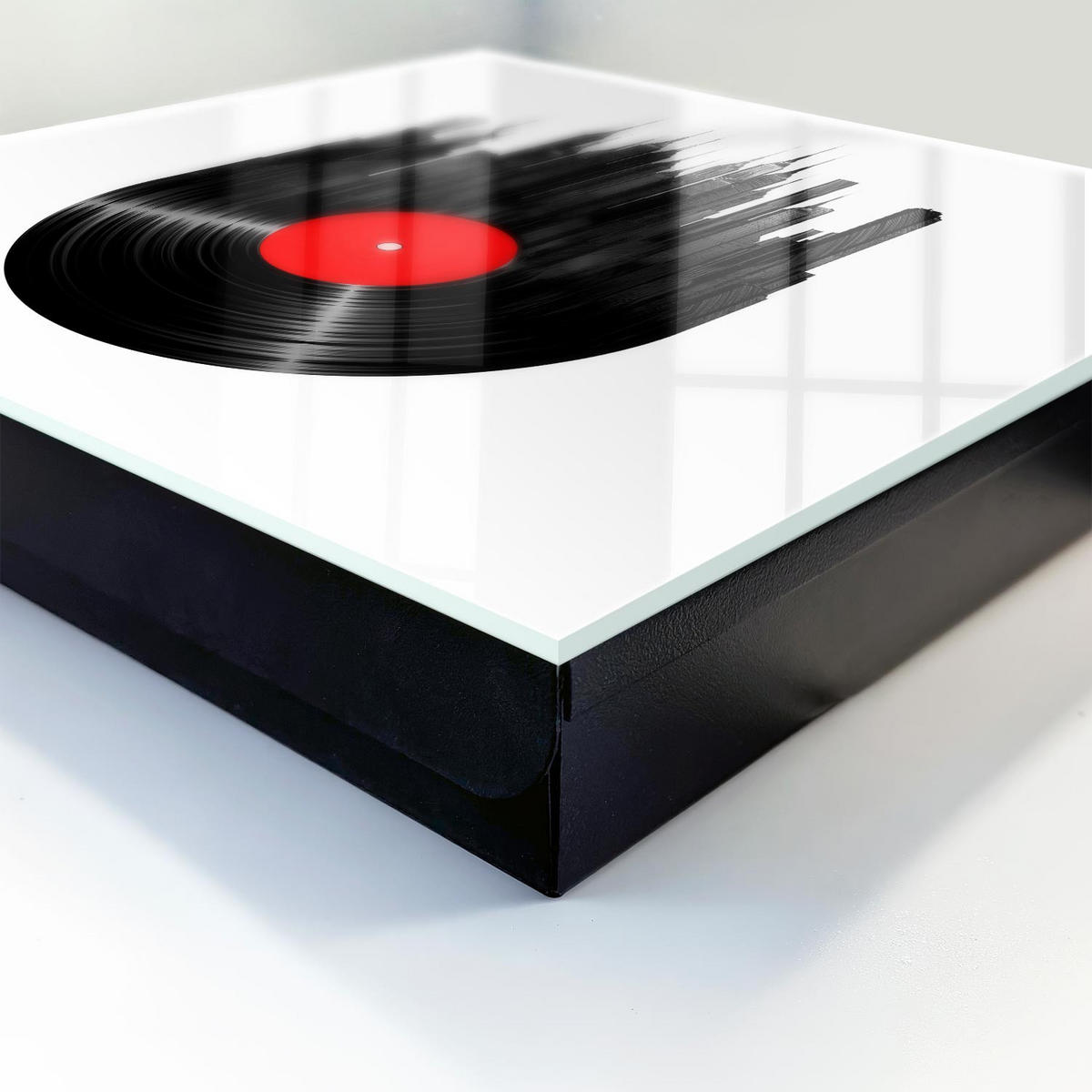 SCHLÜSSELBOX Schwarz 30x30 cm- Türöffnung nach rechts - Musik der Stadt - Schwarz, Metall (30/30/5cm) - TULUP