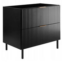 WASCHBECKUNTERSCHRANK FLOW Schwarz matt 80/57/46 cm - Schwarz, Holzwerkstoff (80/57/46cm) - Rodan