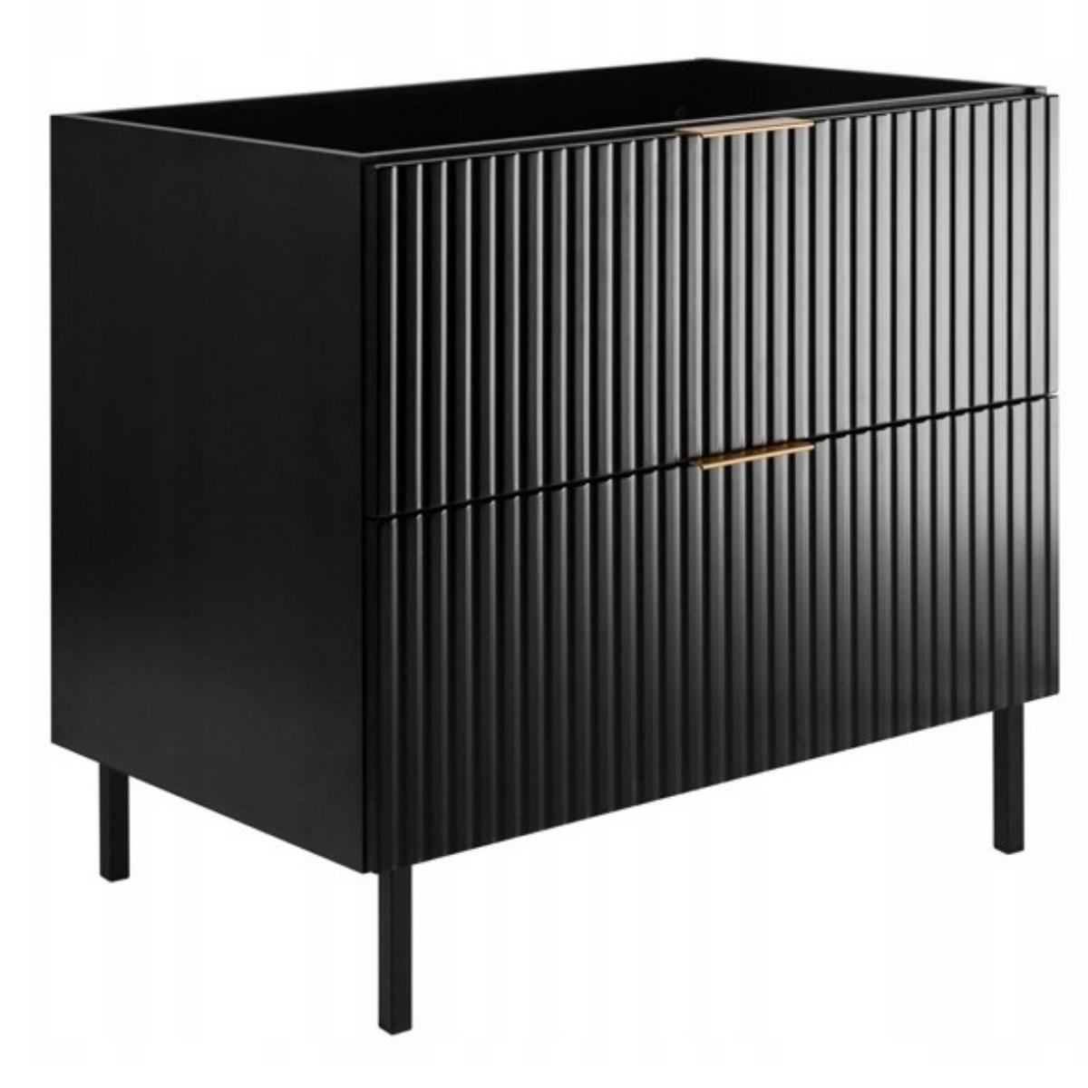 WASCHBECKUNTERSCHRANK FLOW Schwarz matt 80/57/46 cm - Schwarz, Holzwerkstoff (80/57/46cm) - Rodan