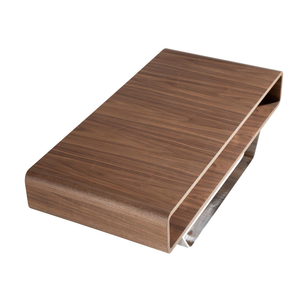 COUCHTISCH Rechteckig Walnuss , Stahl 120/60/36 cm - Edelstahlfarben/Nussbaumfarben, Holz/Metall (60/120/36cm) - ANGEL CERDA
