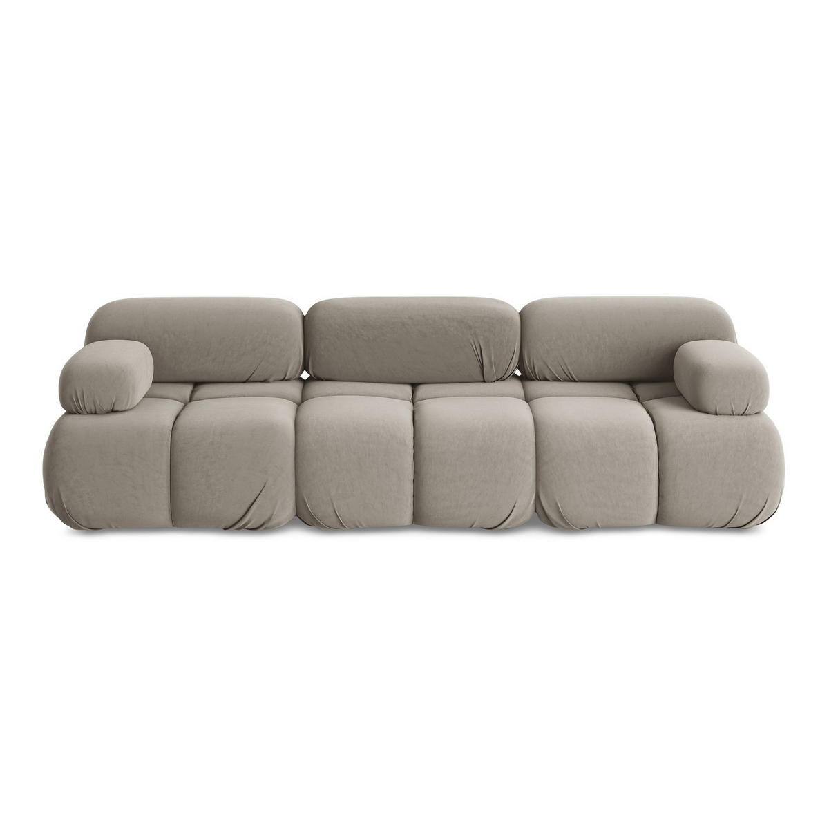 3-SITZER SOFA Samt Stoff Grau - Taupe/Lila, Kunststoff/Textil (285/70/96cm) - LaMiaSofa