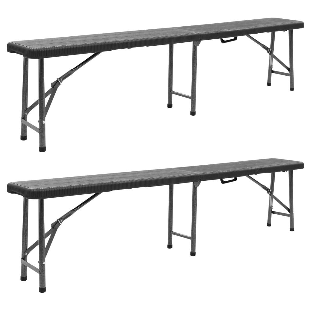 furnicato Klappbare Schwarz 25x43x180 cm