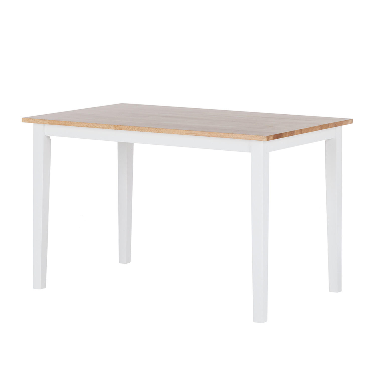 ESSTISCH - Gummibaum teilmassiv - Gummibaum / Weiß - Braun, Holz/Holzwerkstoff (75/120/74cm) - home24