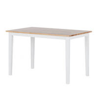 ESSTISCH - Gummibaum teilmassiv - Gummibaum / Weiß - Braun, Holz/Holzwerkstoff (75/120/74cm) - home24