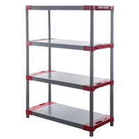 KUNSTSTOFFREGAL GREY BEAR Low 138x90x46cm Fachlast 120kg Grau-Rot - Rot, Kunststoff (90/138/46cm) - PROREGAL