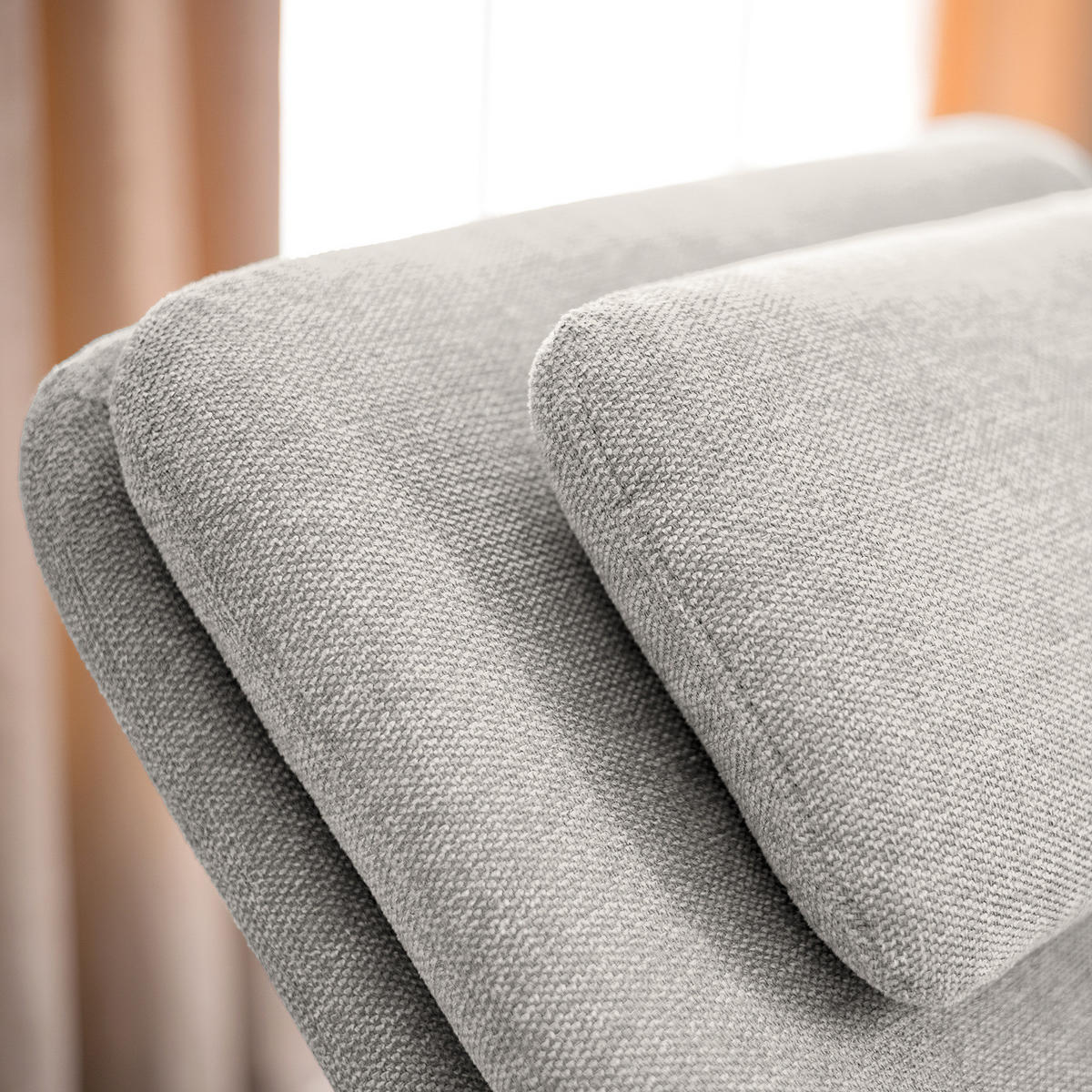 RELAXLIEGE - Webstoff - Hellgrau/Schwarz, Textil/Metall (70/88/168cm) - home24