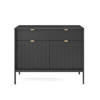 SIDEBOARD Vellore Schwarz 104 cm - Goldfarben/Schwarz, Holzwerkstoff/Metall (104/83/39cm) - Selsey