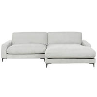 3-SITZER-ECKSOFA hellgrau rechtsseitig Maloy - Schwarz/Grau, Textil (272/189cm) - Beliani