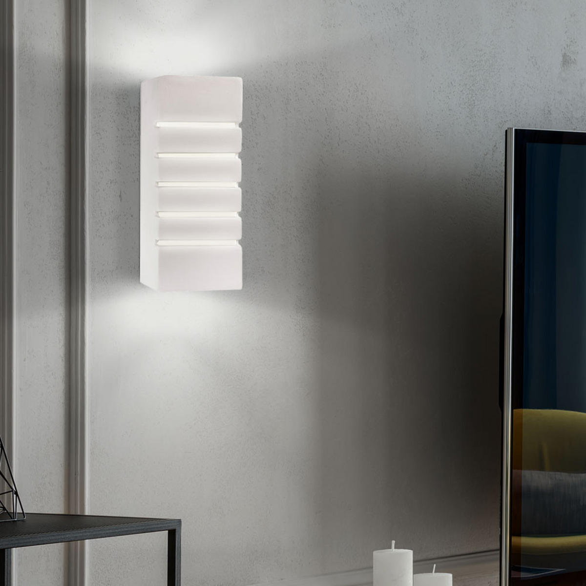 WANDLEUCHTE Keramik Weiß Up & Down Beleuchtung - Weiß, Keramik (10.5/26/10.5cm)