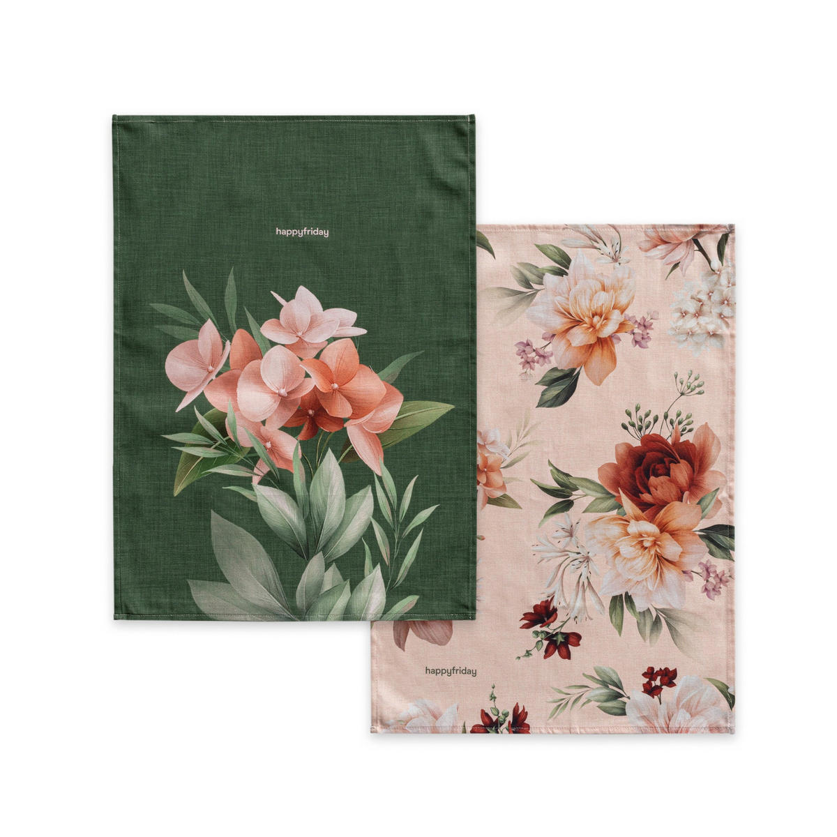 GESCHIRRTUCH (2 tlg) summer floral 70x50 cm mehrfarbig - Multicolor, Textil (70/50cm) - Happy Friday