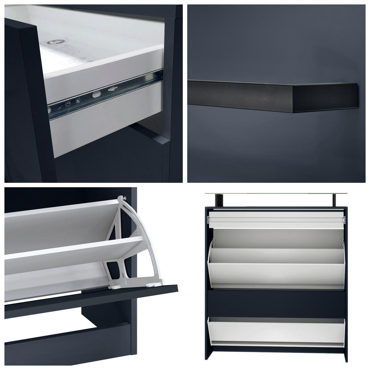 GARDEROBE Enigma Royal Blau - Dunkelblau, Holzwerkstoff (160/180/23cm) - Vladon