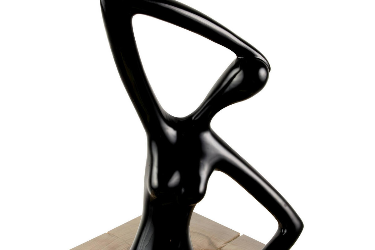 SKULPTUR Schwarz 25/28 cm - Schwarz, Stein (0.92/28/13cm) - KUNSTLOFT