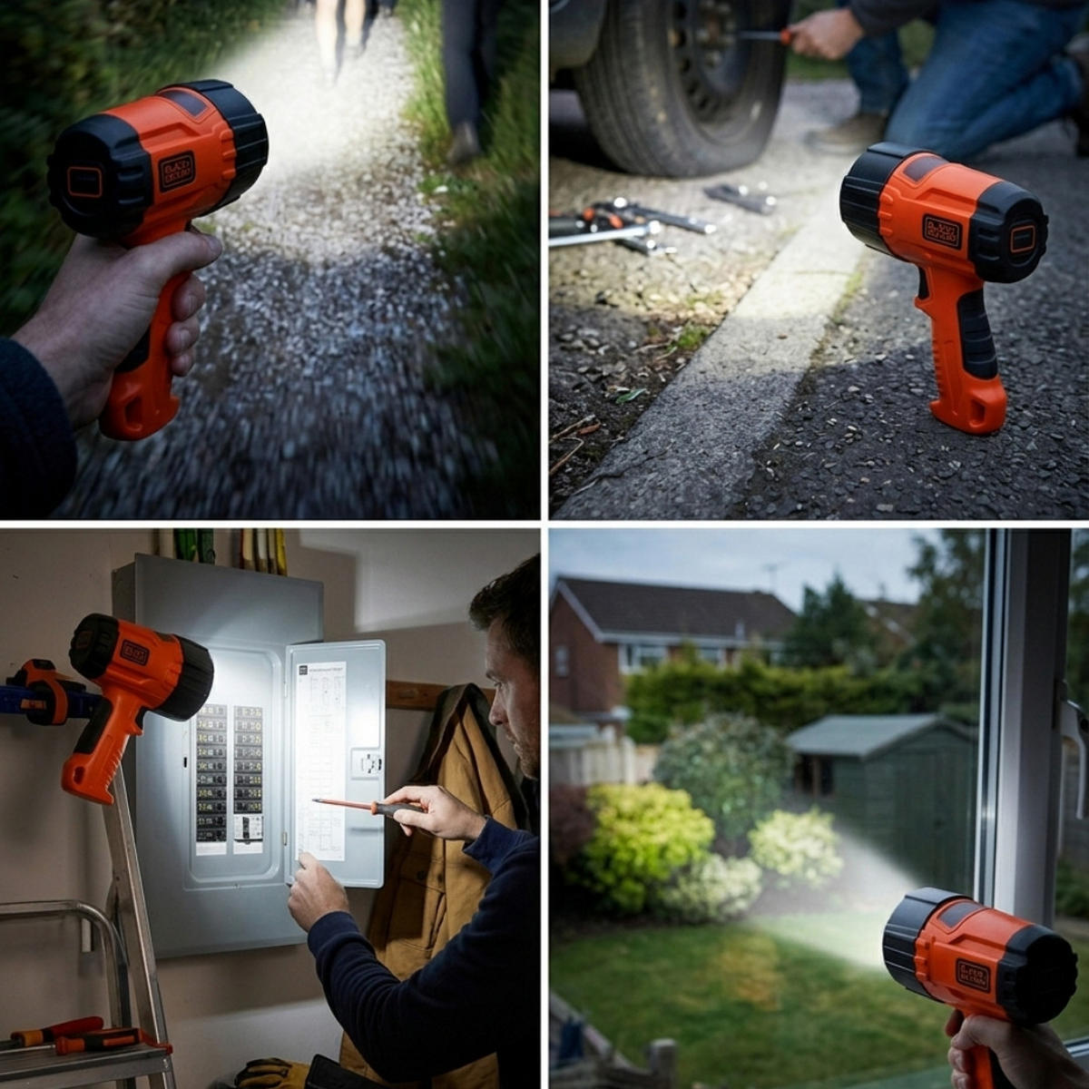 TASCHENLAMPE SLV5 Schwarz Grau LED 325 Lumen batteriebetrieben 2 Modi - Schwarz/Orange, Kunststoff (13.5/7.6/15cm) - Black & Decker