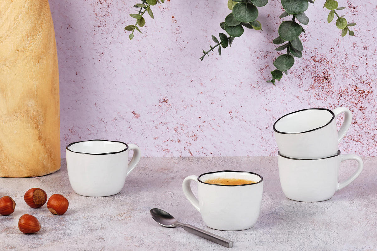 TASSEN Pure 120ml - 4er-Set - Schneeweiß - Weiß, Keramik (0.12L) - Björn