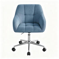 BÜROSTUHL in Blau 56x40x90 cm, höhenverstellbar und um 360° drehbar - Blau, Textil (40/90/56cm) - IVMEU