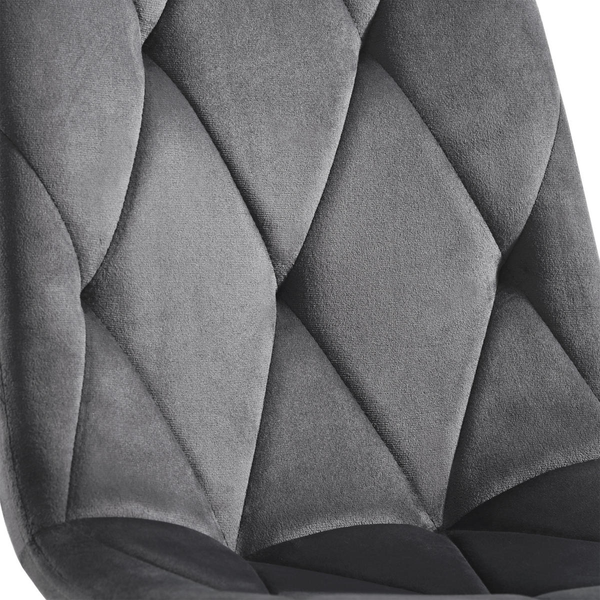ESSZIMMERSTUHL 4-Tlg Dunkelgrau, Twill Samt, Metallbeine - Grau, Textil (45/86/40cm) - FLIEKS
