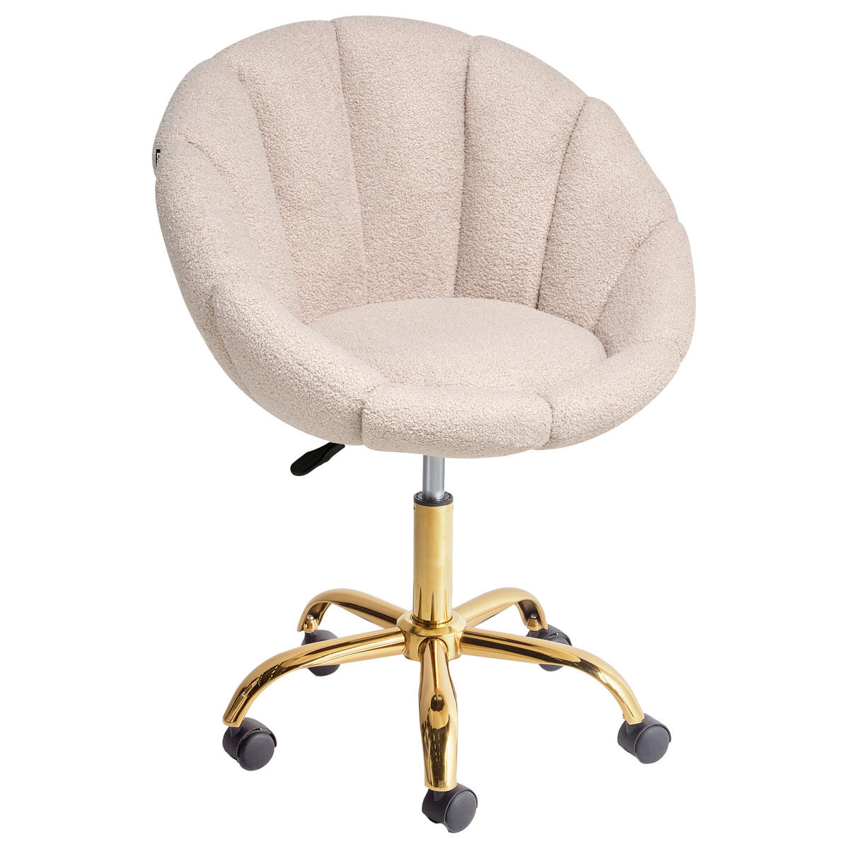 SCHREIBTISCHSTUHL Bouclé Beige Annabelle - Beige, Textil (66/81/39cm) - Beliani