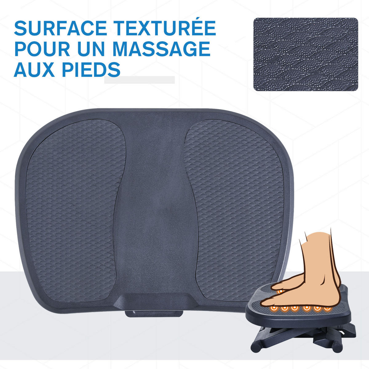 FUSSTÜTZE DE-16742 ergonomisch, höhen- & neigbar Grau - Grau, Kunststoff (34/16/45cm) - ComfortXL