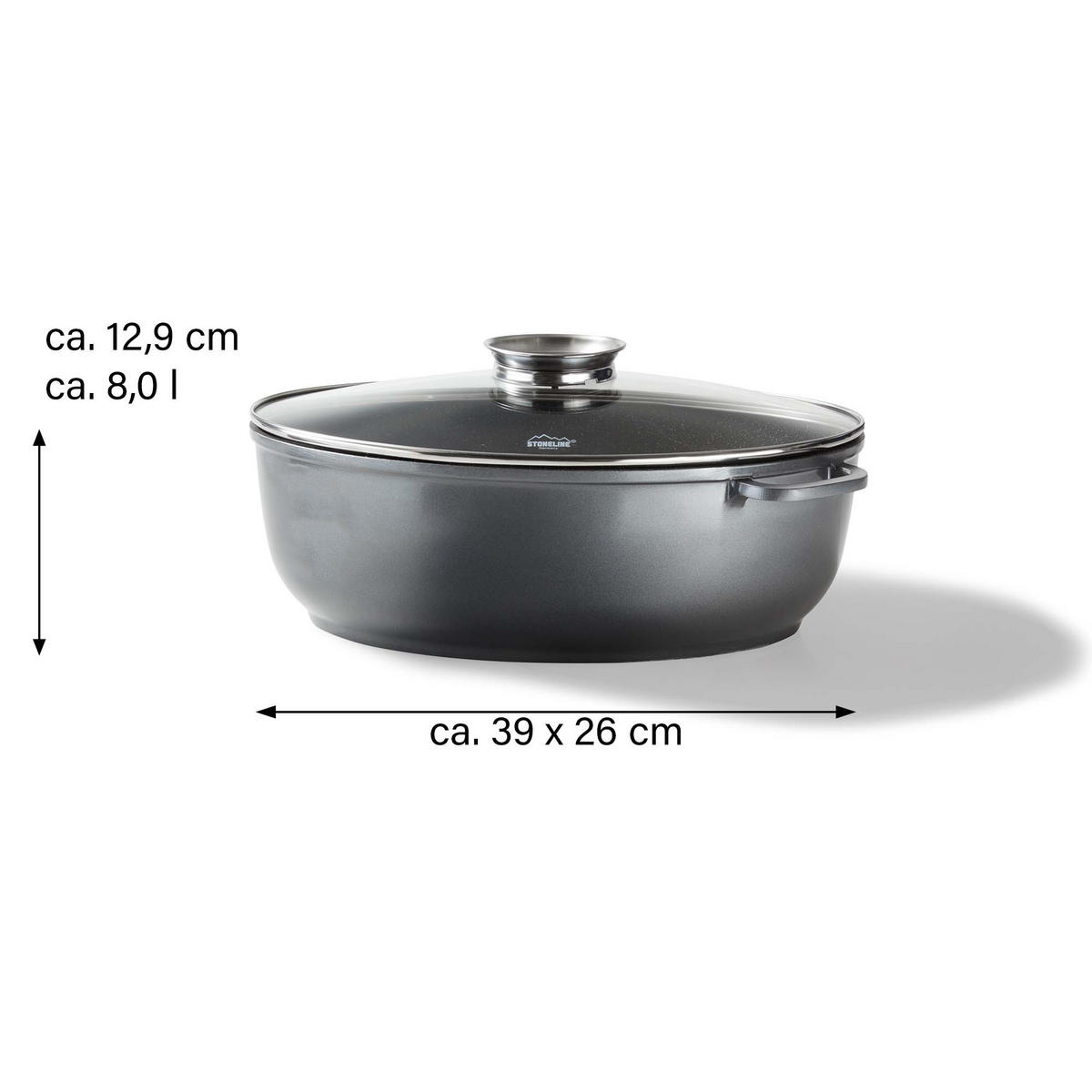 GOURMET BRÄTER - Grau, Metall (38/26/12.9cm) - Stoneline