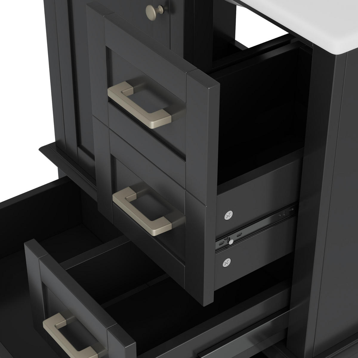 BADEZIMMERSCHRANK mit Keramikbecken 76 x 45,5 x 83,5 cm Schwarz - Schwarz, Holzwerkstoff (45.5/83.5/73cm) - Beauniv