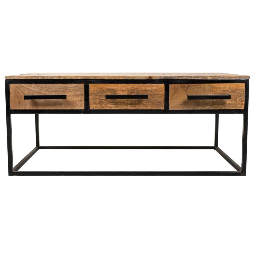 COUCHTISCH aus Holz und Metall 119x61x48 cm - Braun, Metall (61/119/48cm) - Wanderlust